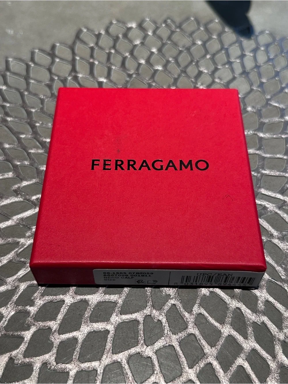Salvatore Ferragamo Black Embossed Leather Bifold Wallet